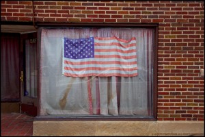 American Flag In Shop Window - Chicago, IL