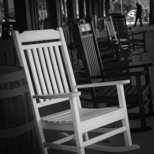 rocking chair, b/w, porch