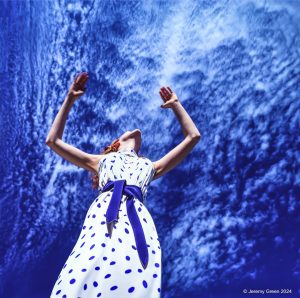 Woman with sky background