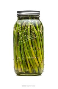 Ball jar of pickled asparagus